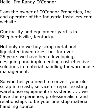Hello, I'm Randy O'Connor. 